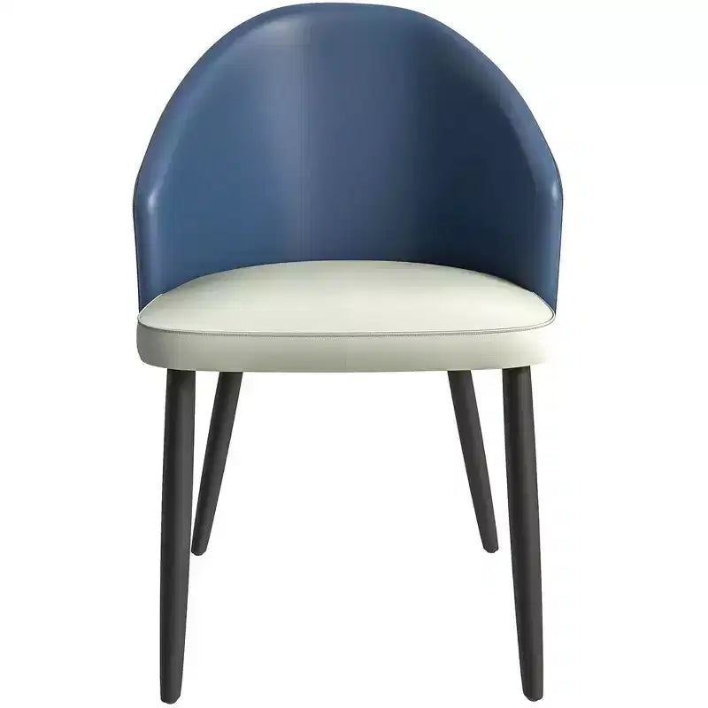 Modern Upholstered Chair Curved Back, Black Solid Wood Legs, Stylish Comfortable Side Chair for Dining, Kitchen & Living