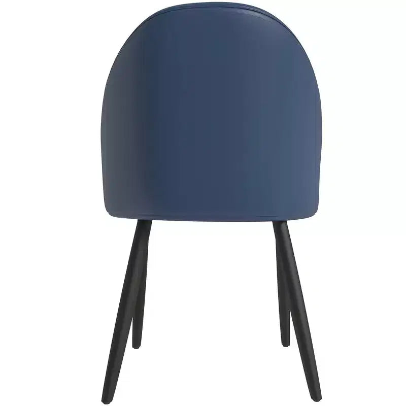 Modern Upholstered Chair Curved Back, Black Solid Wood Legs, Stylish Comfortable Side Chair for Dining, Kitchen & Living