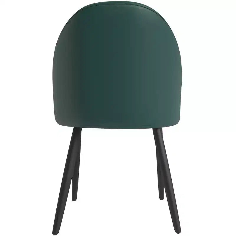 Modern Upholstered Chair Curved Back, Black Solid Wood Legs, Stylish Comfortable Side Chair for Dining, Kitchen & Living