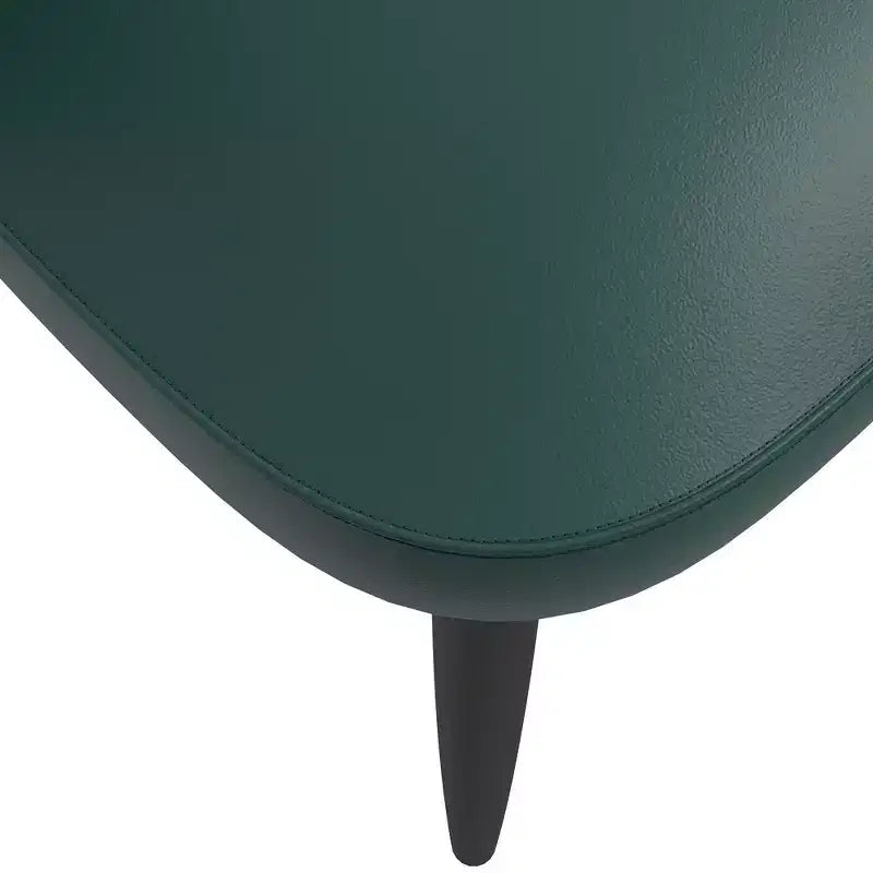 Modern Upholstered Chair Curved Back, Black Solid Wood Legs, Stylish Comfortable Side Chair for Dining, Kitchen & Living