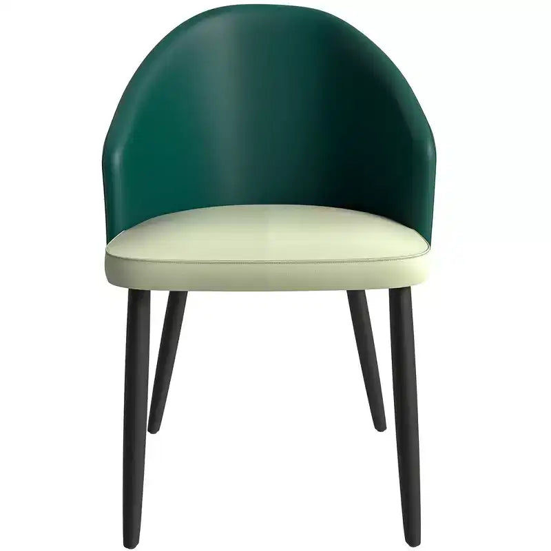 Modern Upholstered Chair Curved Back, Black Solid Wood Legs, Stylish Comfortable Side Chair for Dining, Kitchen & Living