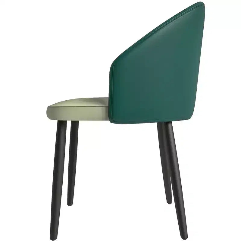 Modern Upholstered Chair Curved Back, Black Solid Wood Legs, Stylish Comfortable Side Chair for Dining, Kitchen & Living