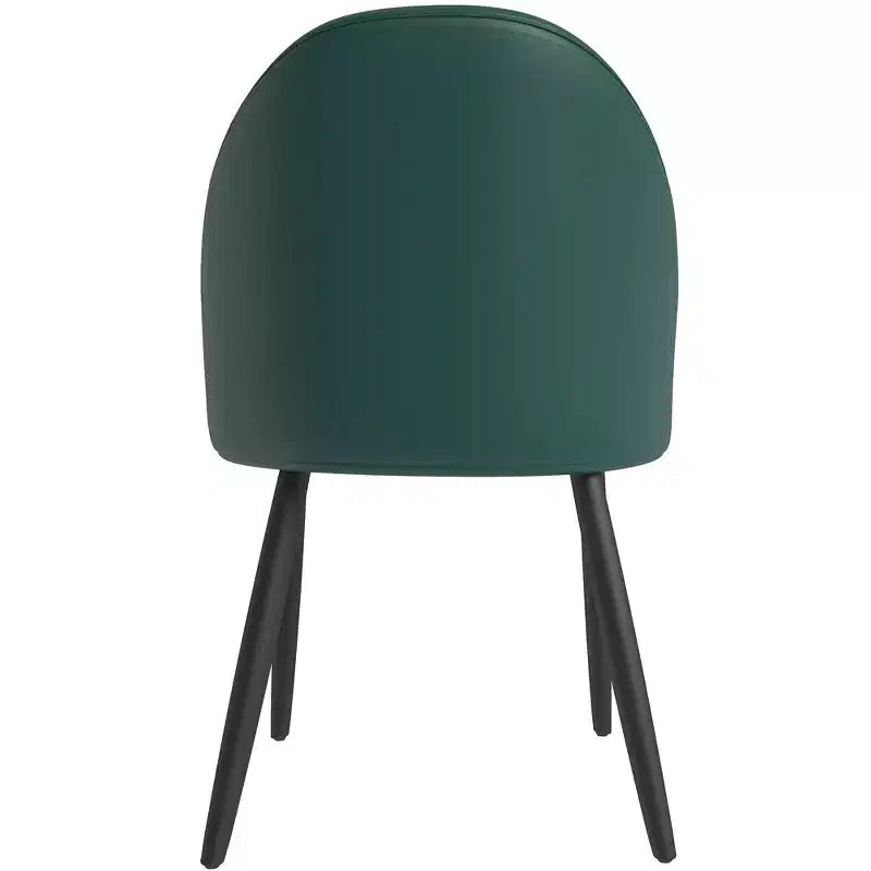 Modern Upholstered Chair Curved Back, Black Solid Wood Legs, Stylish Comfortable Side Chair for Dining, Kitchen & Living