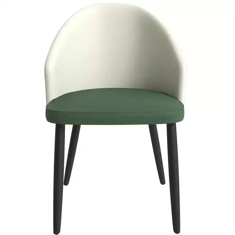 Modern Upholstered Chair Curved Back, Black Solid Wood Legs, Stylish Comfortable Side Chair for Dining, Kitchen & Living