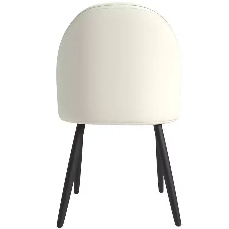Modern Upholstered Chair Curved Back, Black Solid Wood Legs, Stylish Comfortable Side Chair for Dining, Kitchen & Living