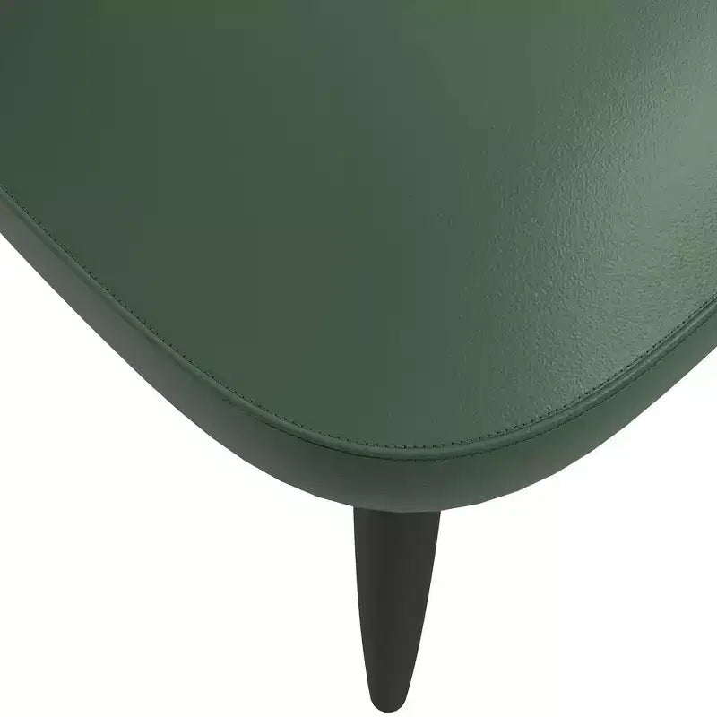 Modern Upholstered Chair Curved Back, Black Solid Wood Legs, Stylish Comfortable Side Chair for Dining, Kitchen & Living
