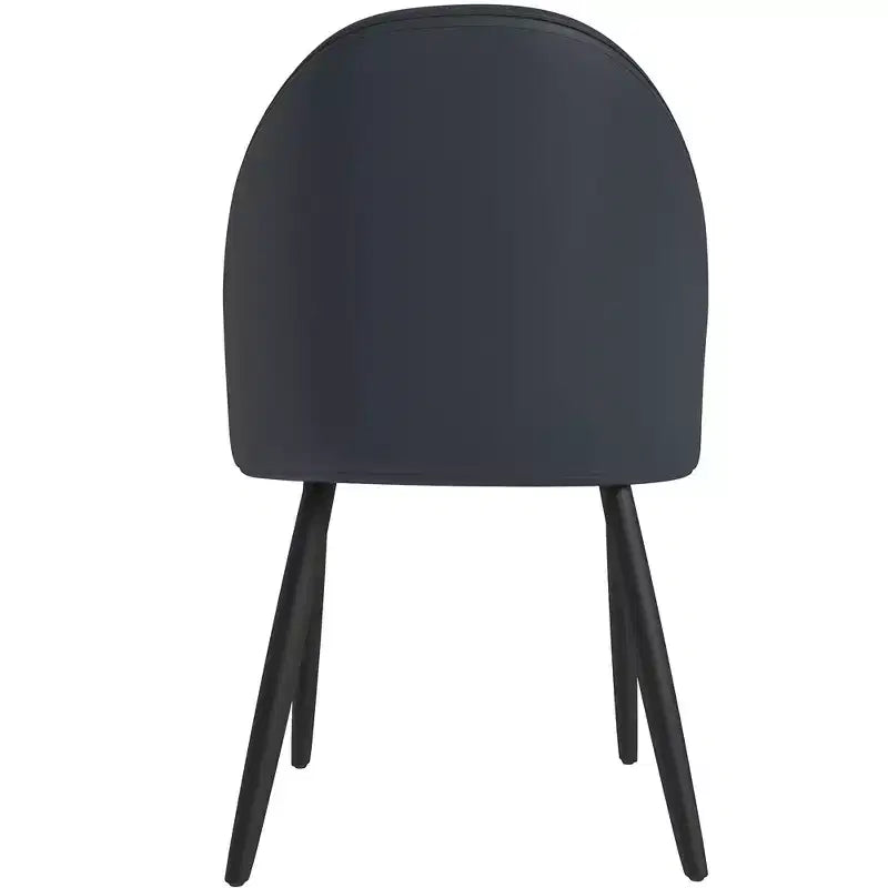 Modern Upholstered Chair Curved Back, Black Solid Wood Legs, Stylish Comfortable Side Chair for Dining, Kitchen & Living