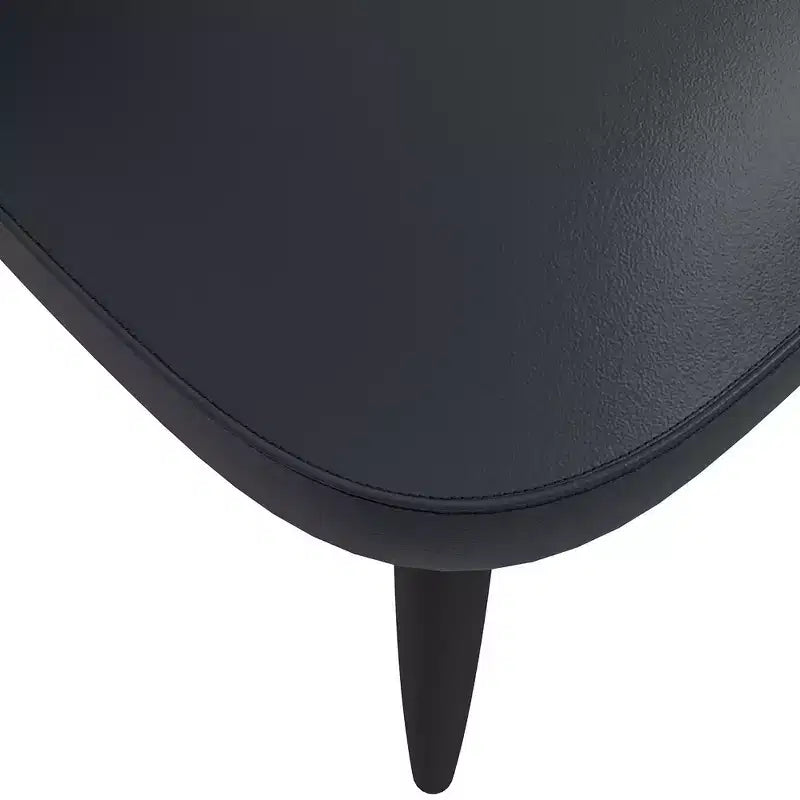 Modern Upholstered Chair Curved Back, Black Solid Wood Legs, Stylish Comfortable Side Chair for Dining, Kitchen & Living
