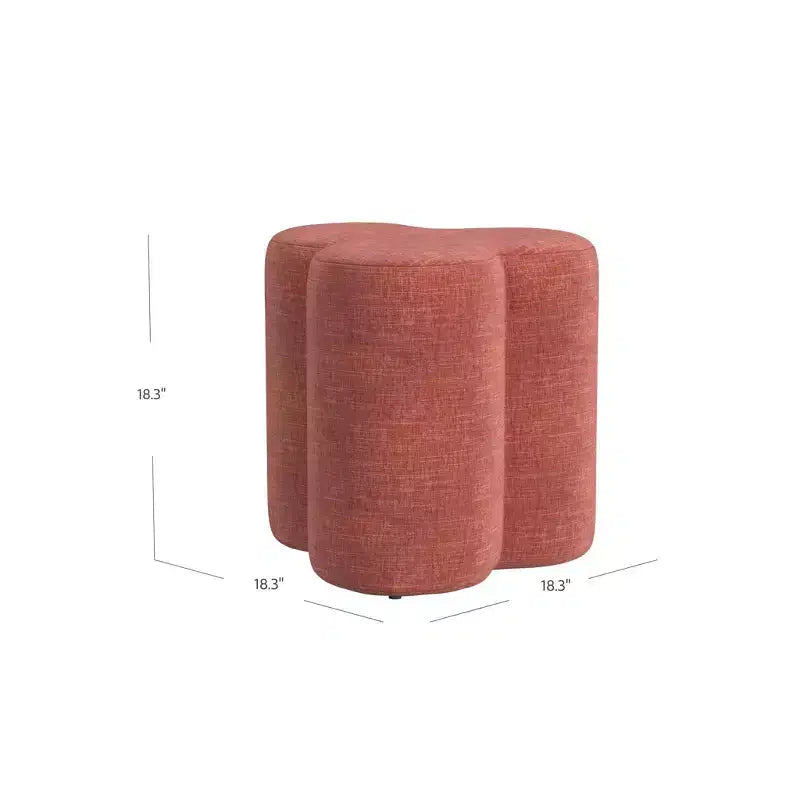 Clover Shaped Chenille Ottoman