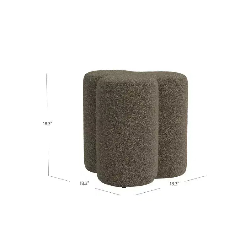 Clover Shaped Chenille Ottoman