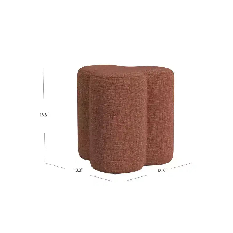 Clover Shaped Chenille Ottoman