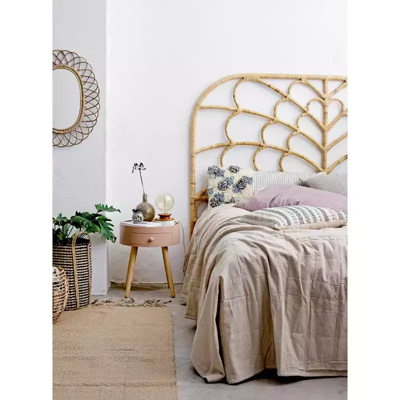 Storied Home Rattan Arched Headboard Natural