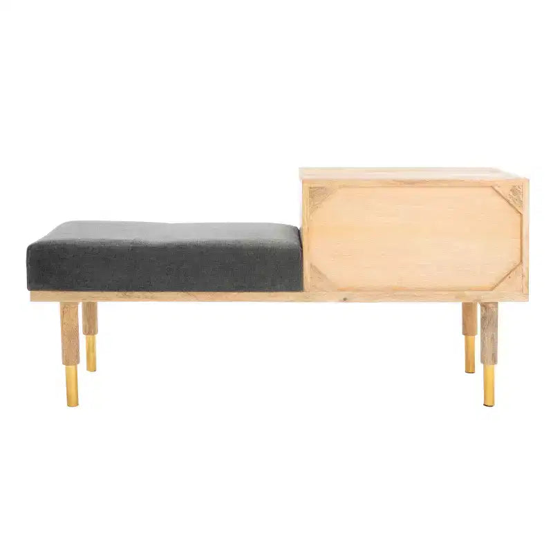2 Drawer Cushion Seated Bench - Off-White