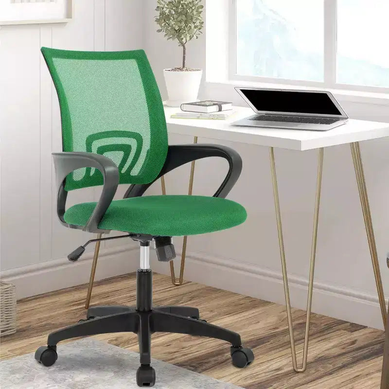 FDW Home Office Chair Mesh Computer Chair with Lumbar Support Armrest Adjustable Mid Back Task Chair for Women Adults
