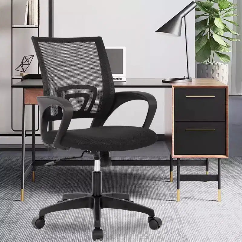 FDW Home Office Chair Mesh Computer Chair with Lumbar Support Armrest Adjustable Mid Back Task Chair for Women Adults