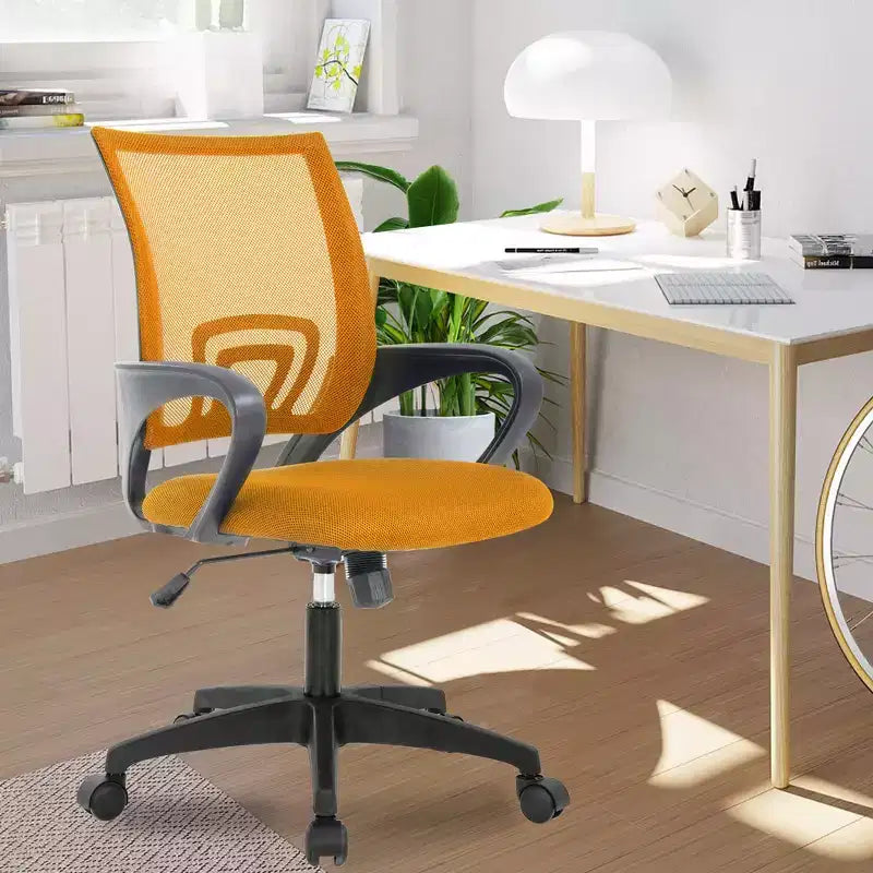 FDW Home Office Chair Mesh Computer Chair with Lumbar Support Armrest Adjustable Mid Back Task Chair for Women Adults