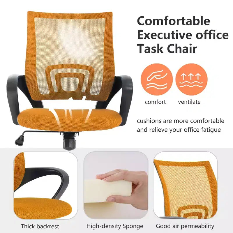FDW Home Office Chair Mesh Computer Chair with Lumbar Support Armrest Adjustable Mid Back Task Chair for Women Adults