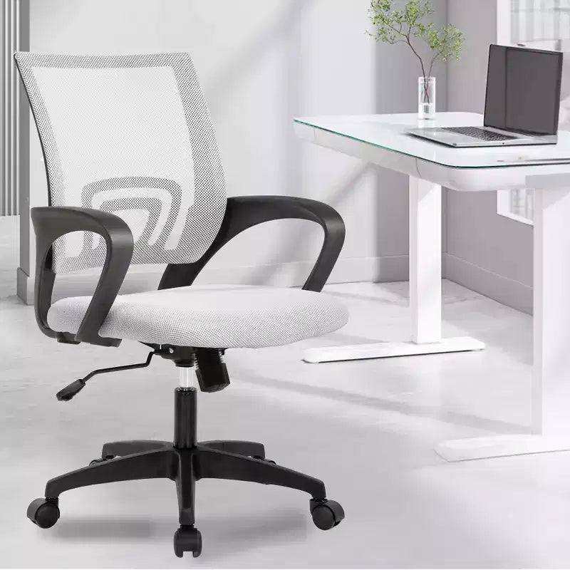 FDW Home Office Chair Mesh Computer Chair with Lumbar Support Armrest Adjustable Mid Back Task Chair for Women Adults