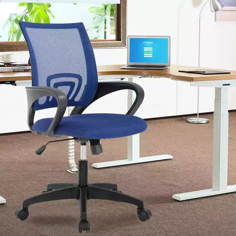 FDW Home Office Chair Mesh Computer Chair with Lumbar Support Armrest Adjustable Mid Back Task Chair for Women Adults