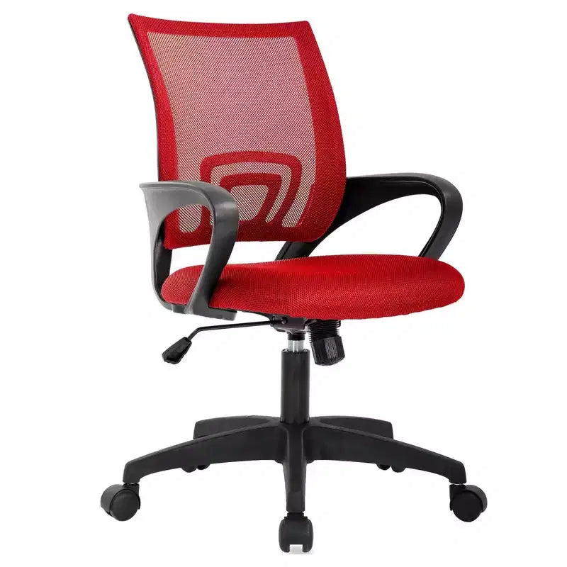 FDW Home Office Chair Mesh Computer Chair with Lumbar Support Armrest Adjustable Mid Back Task Chair for Women Adults