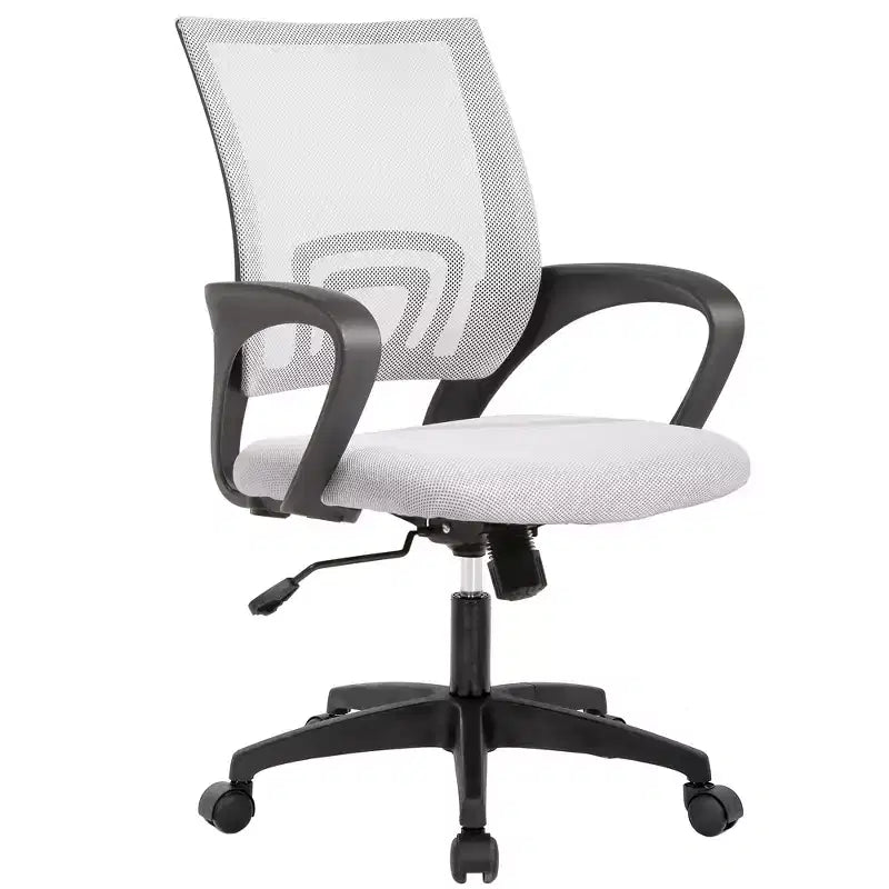 FDW Home Office Chair Mesh Computer Chair with Lumbar Support Armrest Adjustable Mid Back Task Chair for Women Adults