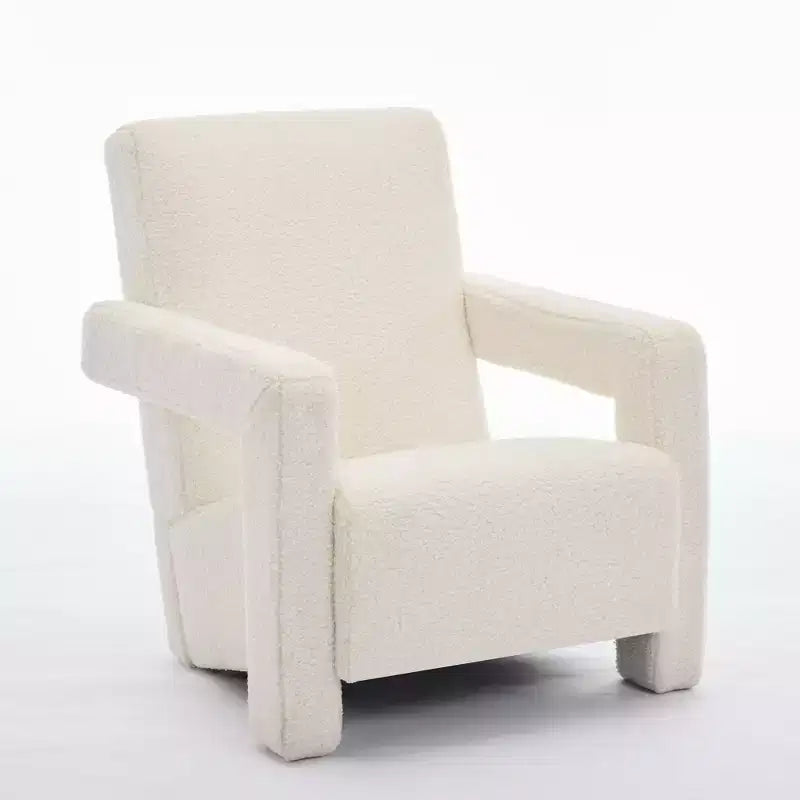 29.1'' Modern Accent Chair, Upholstered Lamb Fleece Adirondack Armchair for Living Room Makeup Room Bedroom