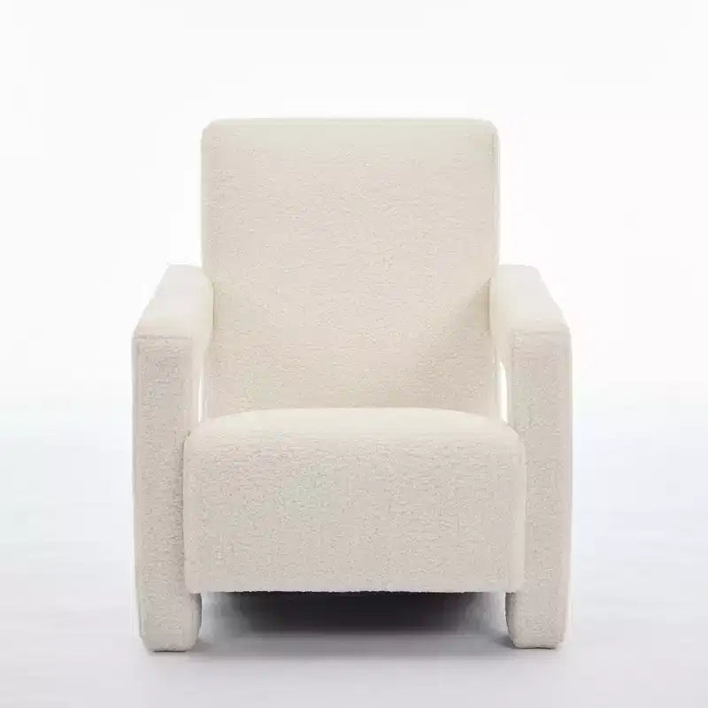 29.1'' Modern Accent Chair, Upholstered Lamb Fleece Adirondack Armchair for Living Room Makeup Room Bedroom