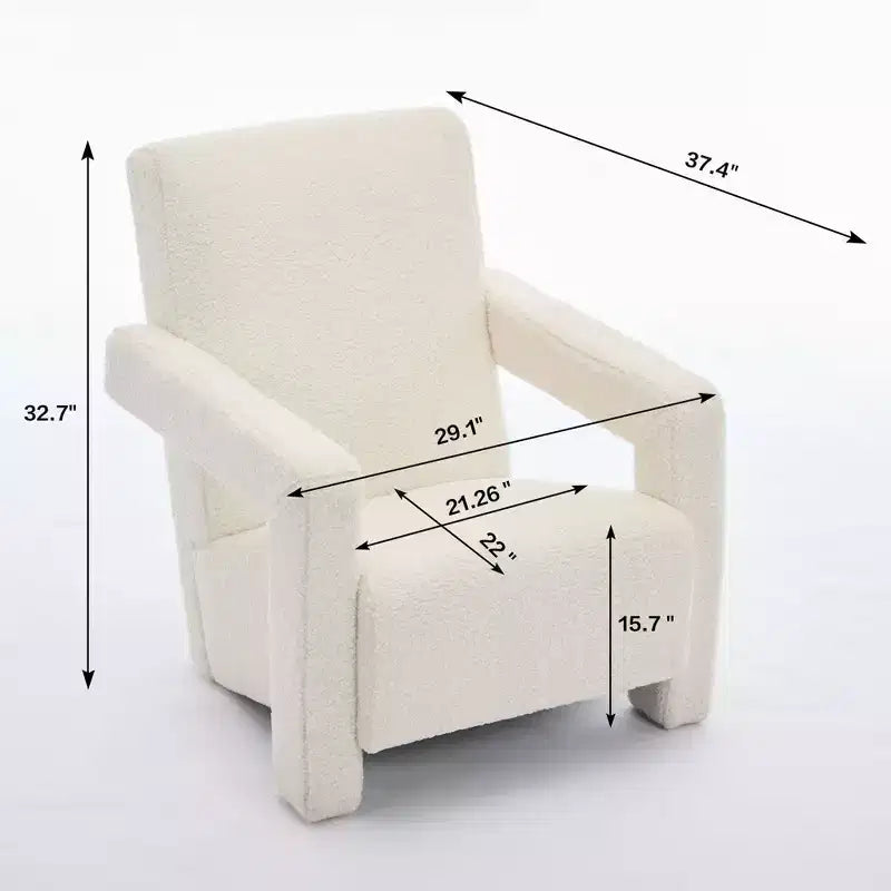29.1'' Modern Accent Chair, Upholstered Lamb Fleece Adirondack Armchair for Living Room Makeup Room Bedroom