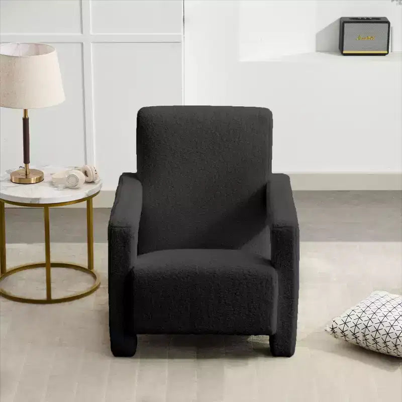 29.1'' Modern Accent Chair, Upholstered Lamb Fleece Adirondack Armchair for Living Room Makeup Room Bedroom