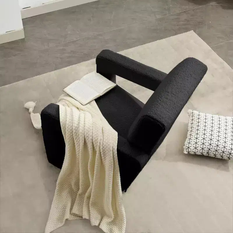 29.1'' Modern Accent Chair, Upholstered Lamb Fleece Adirondack Armchair for Living Room Makeup Room Bedroom