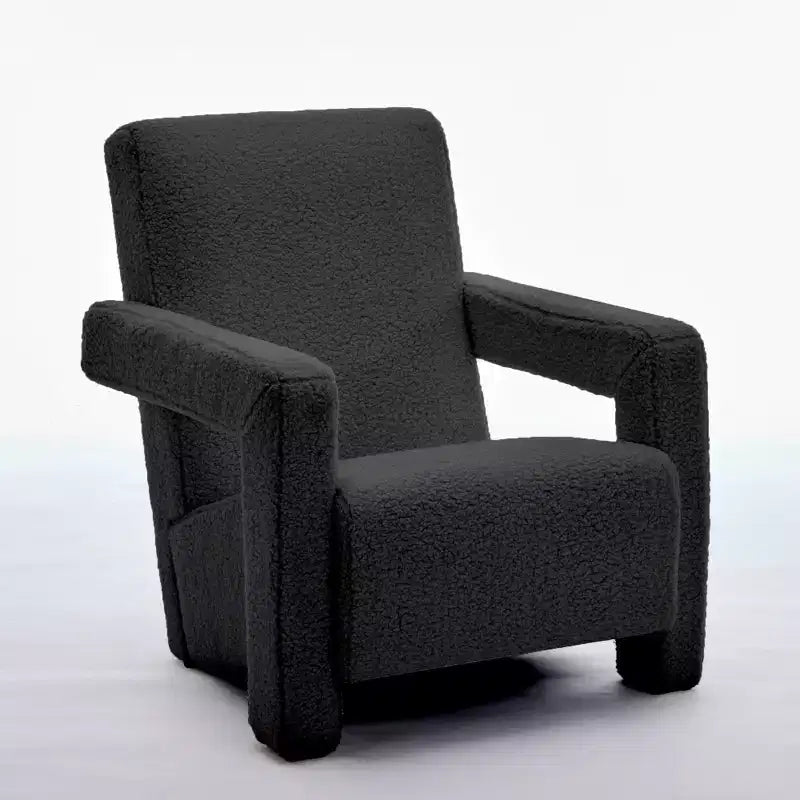 29.1'' Modern Accent Chair, Upholstered Lamb Fleece Adirondack Armchair for Living Room Makeup Room Bedroom