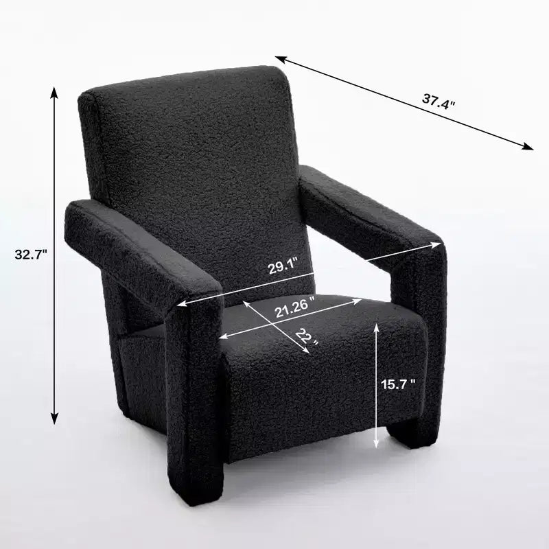 29.1'' Modern Accent Chair, Upholstered Lamb Fleece Adirondack Armchair for Living Room Makeup Room Bedroom