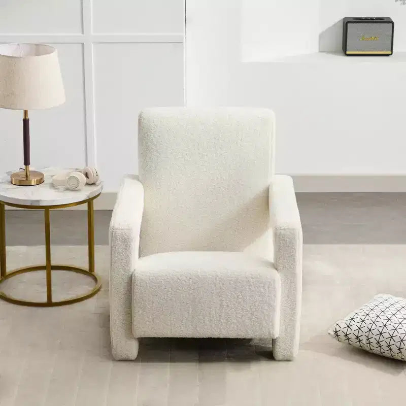 29.1'' Modern Accent Chair, Upholstered Lamb Fleece Adirondack Armchair for Living Room Makeup Room Bedroom
