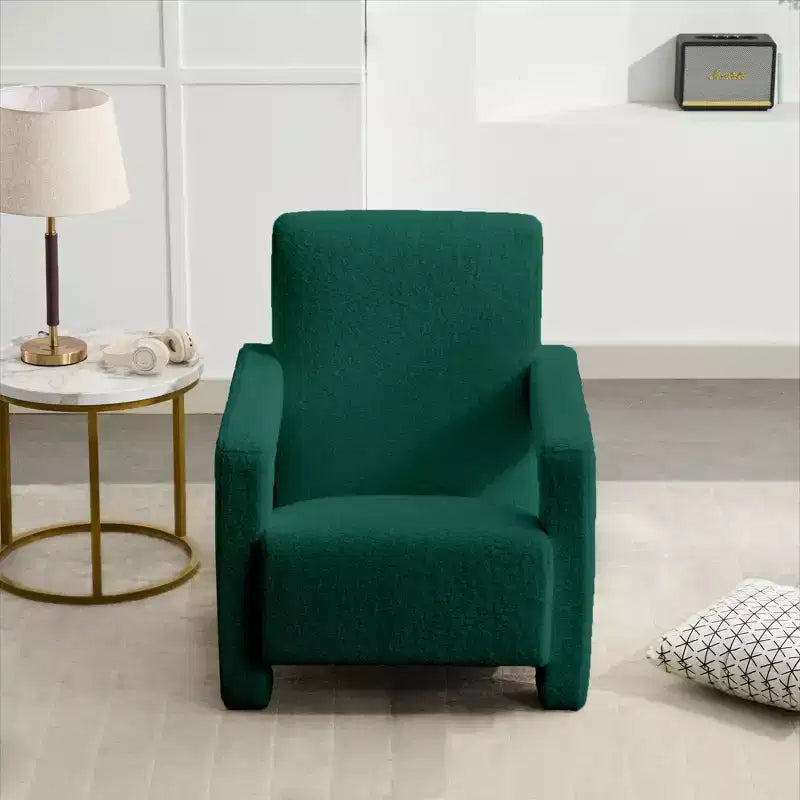 29.1'' Modern Accent Chair, Upholstered Lamb Fleece Adirondack Armchair for Living Room Makeup Room Bedroom