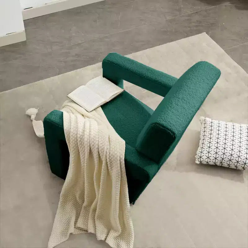 29.1'' Modern Accent Chair, Upholstered Lamb Fleece Adirondack Armchair for Living Room Makeup Room Bedroom