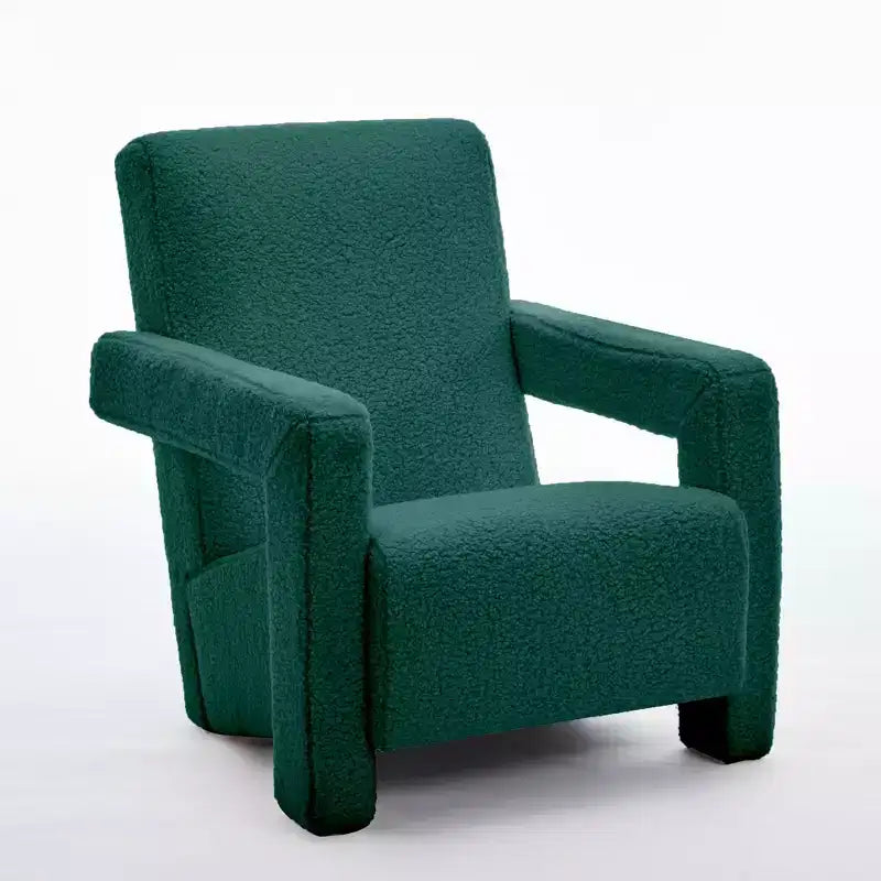 29.1'' Modern Accent Chair, Upholstered Lamb Fleece Adirondack Armchair for Living Room Makeup Room Bedroom