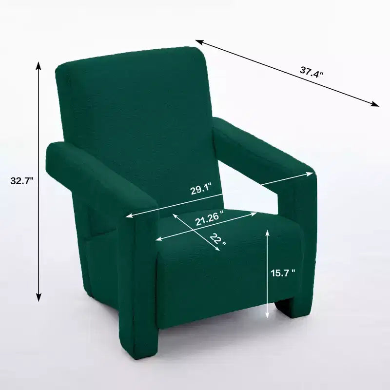 29.1'' Modern Accent Chair, Upholstered Lamb Fleece Adirondack Armchair for Living Room Makeup Room Bedroom
