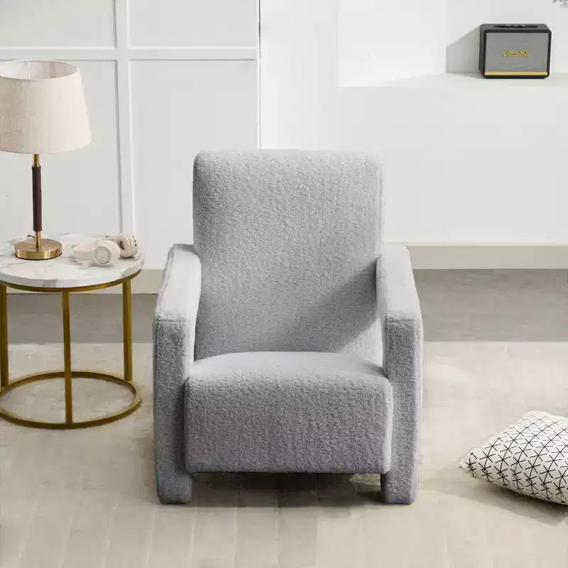 29.1'' Modern Accent Chair, Upholstered Lamb Fleece Adirondack Armchair for Living Room Makeup Room Bedroom
