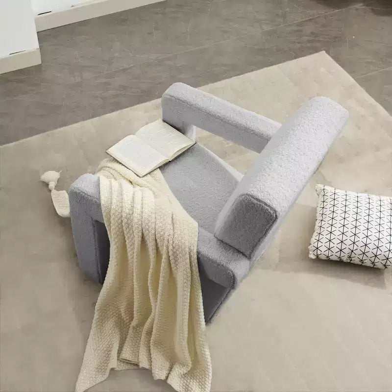 29.1'' Modern Accent Chair, Upholstered Lamb Fleece Adirondack Armchair for Living Room Makeup Room Bedroom