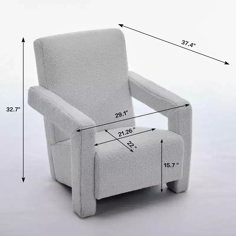 29.1'' Modern Accent Chair, Upholstered Lamb Fleece Adirondack Armchair for Living Room Makeup Room Bedroom