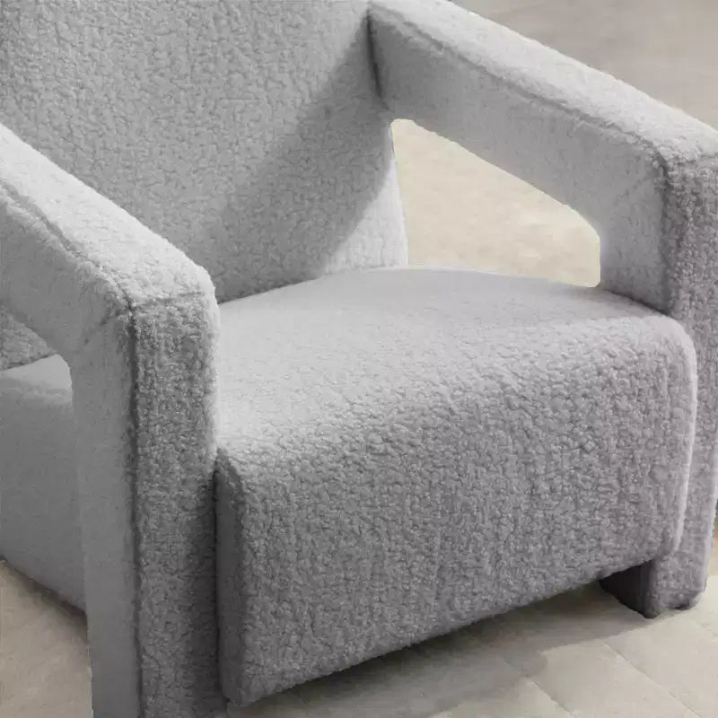 29.1'' Modern Accent Chair, Upholstered Lamb Fleece Adirondack Armchair for Living Room Makeup Room Bedroom