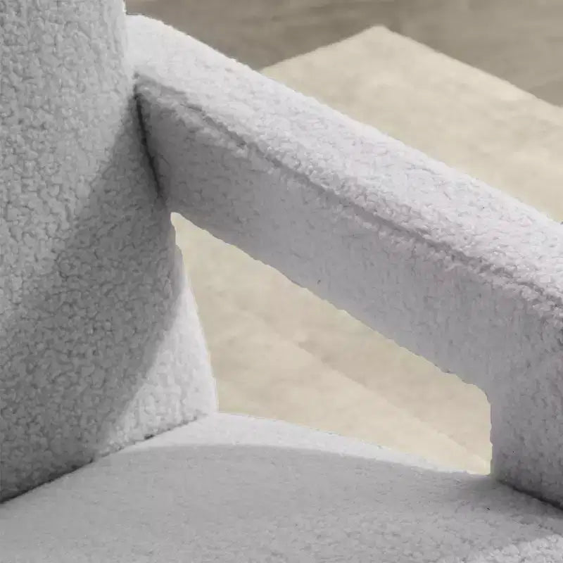 29.1'' Modern Accent Chair, Upholstered Lamb Fleece Adirondack Armchair for Living Room Makeup Room Bedroom
