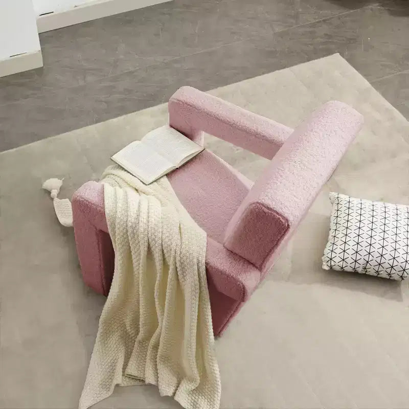 29.1'' Modern Accent Chair, Upholstered Lamb Fleece Adirondack Armchair for Living Room Makeup Room Bedroom