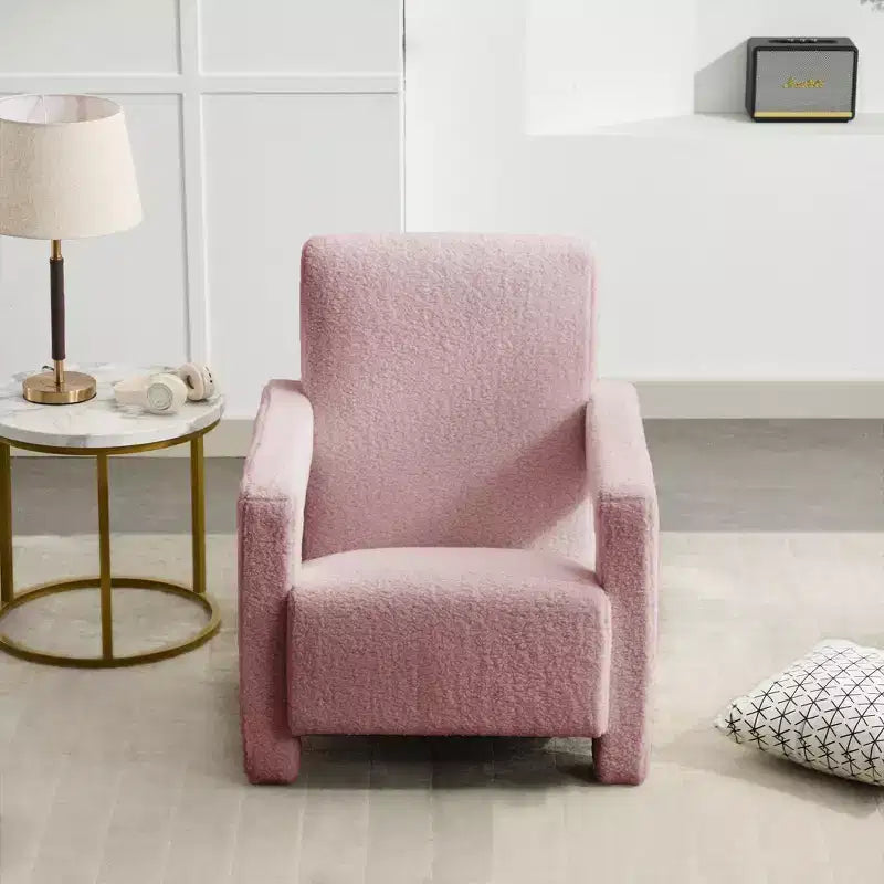29.1'' Modern Accent Chair, Upholstered Lamb Fleece Adirondack Armchair for Living Room Makeup Room Bedroom