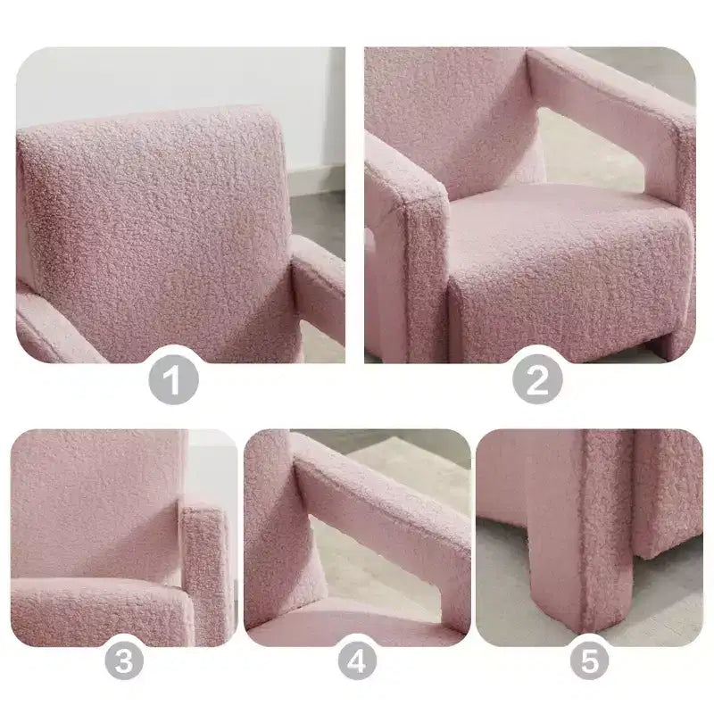 29.1'' Modern Accent Chair, Upholstered Lamb Fleece Adirondack Armchair for Living Room Makeup Room Bedroom