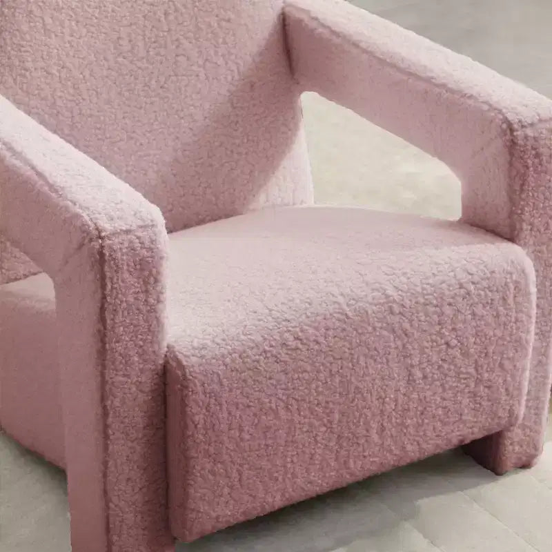 29.1'' Modern Accent Chair, Upholstered Lamb Fleece Adirondack Armchair for Living Room Makeup Room Bedroom
