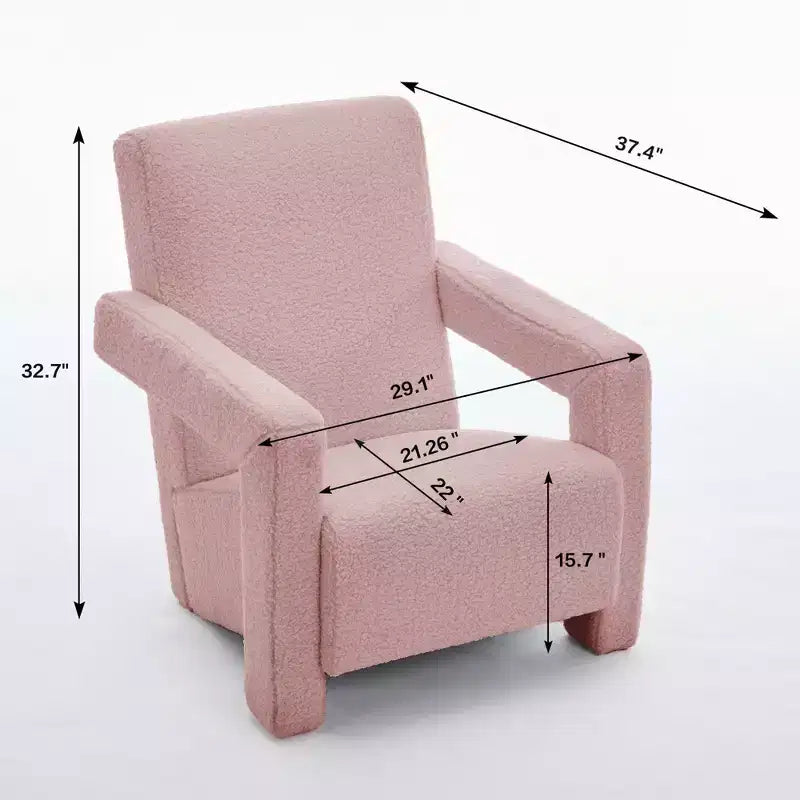 29.1'' Modern Accent Chair, Upholstered Lamb Fleece Adirondack Armchair for Living Room Makeup Room Bedroom