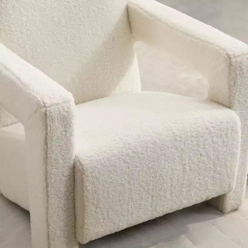 29.1'' Modern Accent Chair, Upholstered Lamb Fleece Adirondack Armchair for Living Room Makeup Room Bedroom