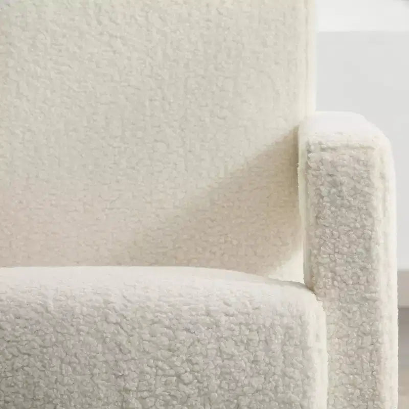29.1'' Modern Accent Chair, Upholstered Lamb Fleece Adirondack Armchair for Living Room Makeup Room Bedroom