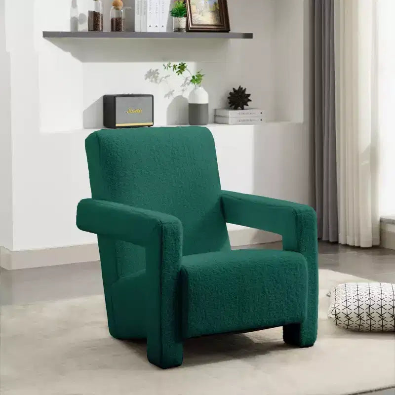 29.1'' Modern Accent Chair, Upholstered Lamb Fleece Adirondack Armchair for Living Room Makeup Room Bedroom